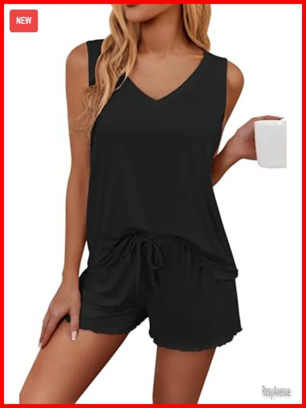 Ekouaer Womens Pajamas Sets Soft Comfy Sleeveless Sleepwear Tank and Shorts Pj